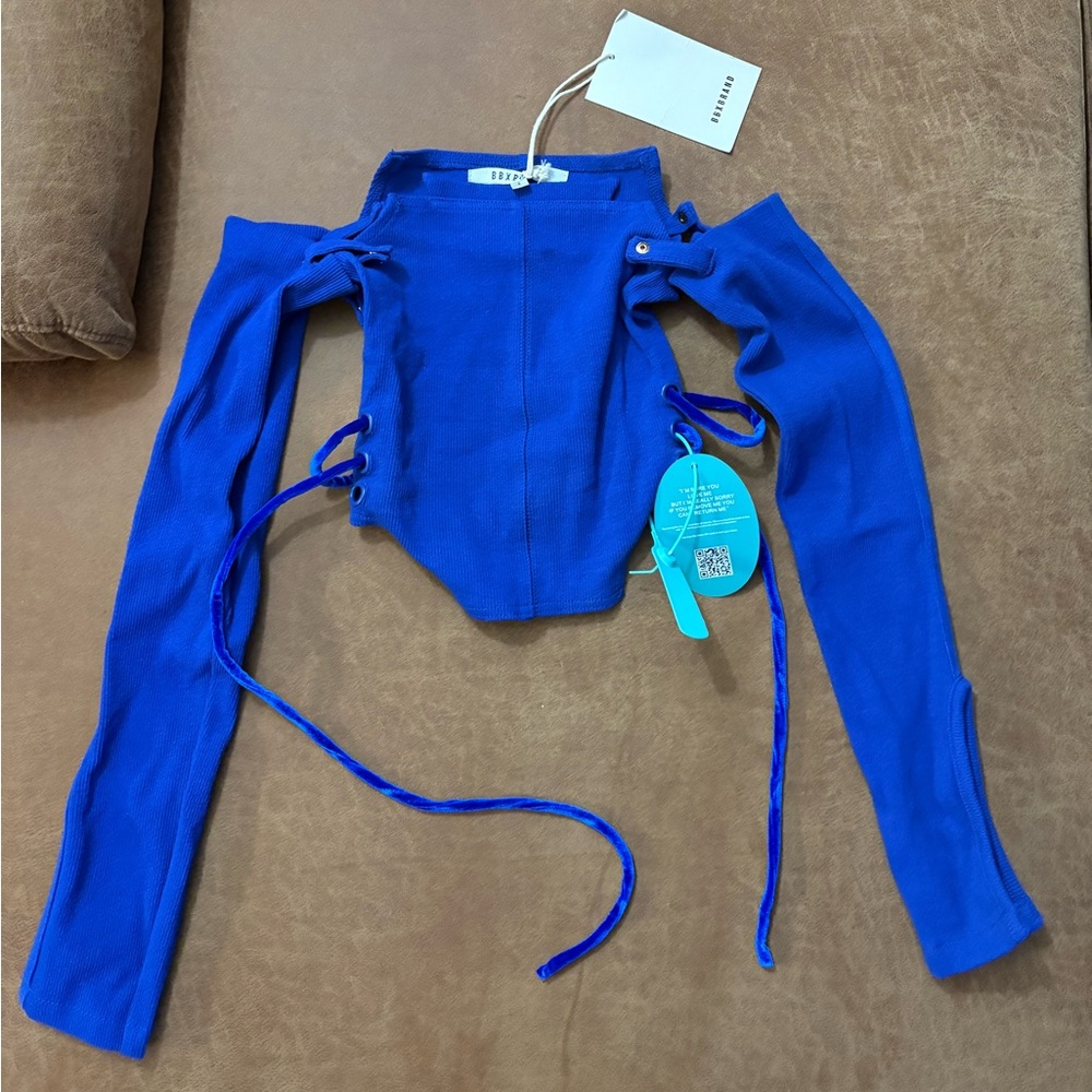 BBX brand tube top with detachable sleeves size small